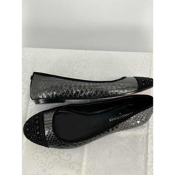 Donald J Pliner Womens Black Snakeskin Embellished Ballet Flats Size 9M - Picture 5 of 8